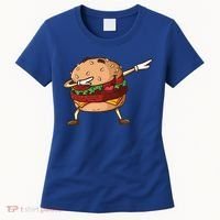 Cheeseburger Dab Pose Dabbing Dance National Burger Day Pun Meaningful Gift Women's T-Shirt thumb 0