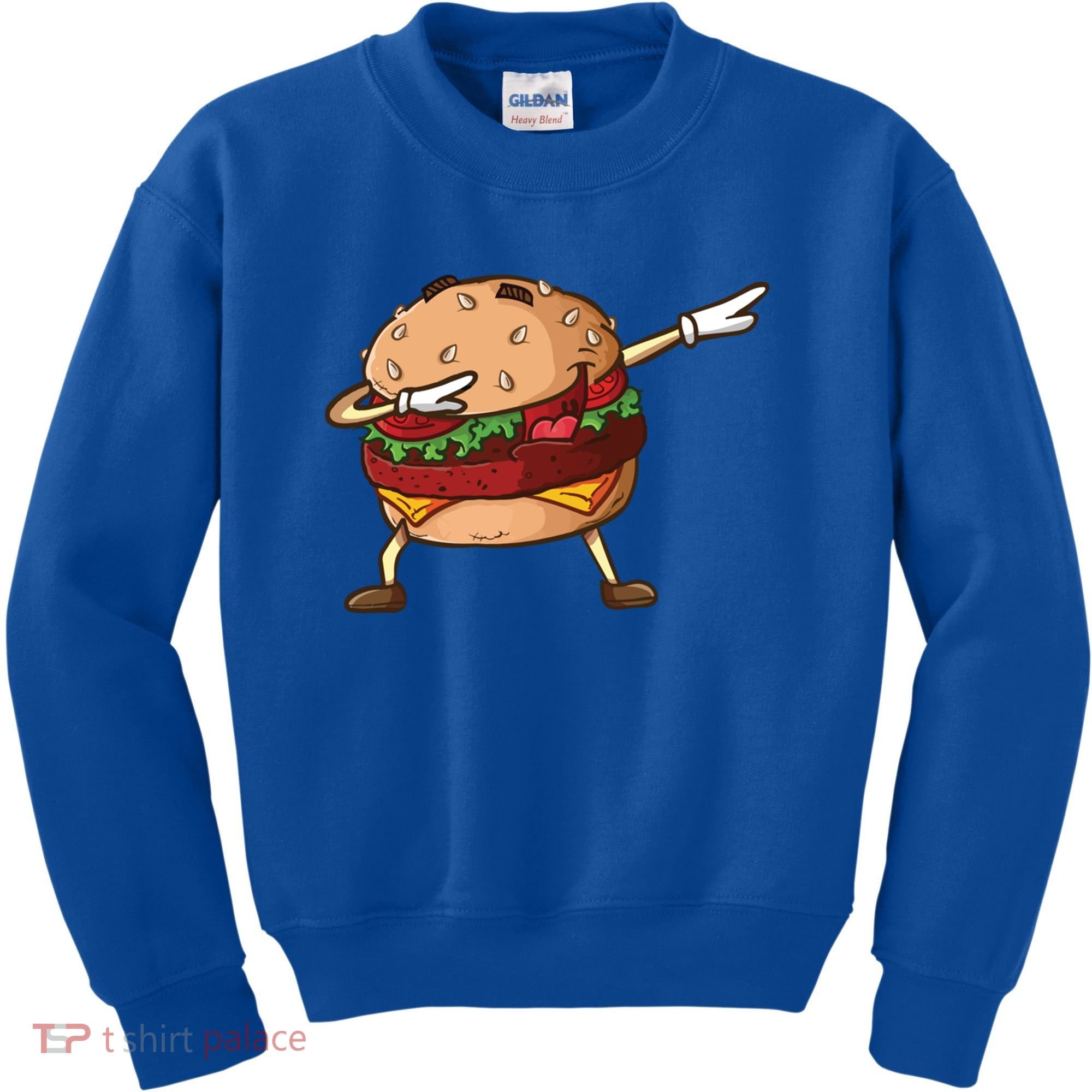 Cheeseburger Dab Pose Dabbing Dance National Burger Day Pun Meaningful Gift Kids Sweatshirt