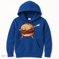 Cheeseburger Dab Pose Dabbing Dance National Burger Day Pun Meaningful Gift Kids Hoodie thumb 0