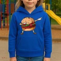 Cheeseburger Dab Pose Dabbing Dance National Burger Day Pun Meaningful Gift Kids Hoodie thumb 3