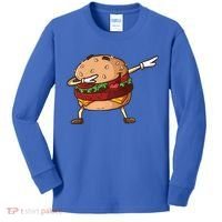 Cheeseburger Dab Pose Dabbing Dance National Burger Day Pun Meaningful Gift Kids Long Sleeve Shirt thumb 0