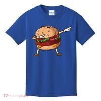 Cheeseburger Dab Pose Dabbing Dance National Burger Day Pun Meaningful Gift Kids T-Shirt thumb 0