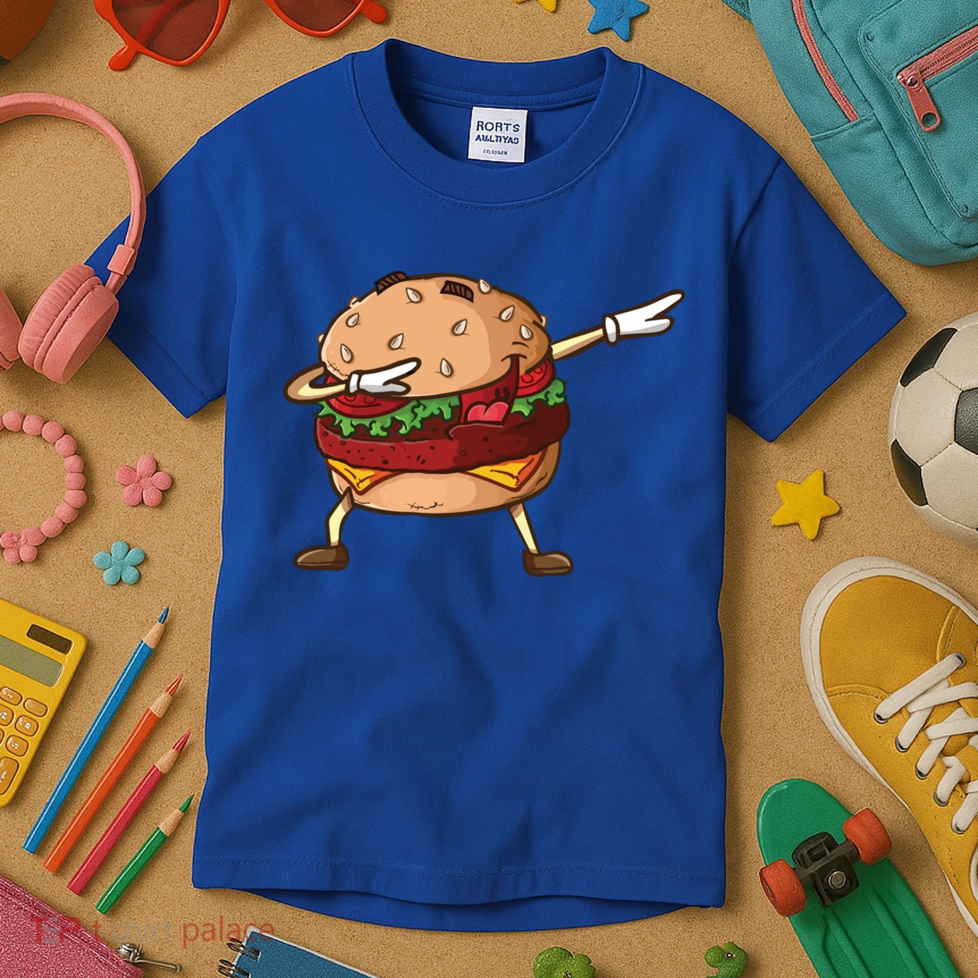 Cheeseburger Dab Pose Dabbing Dance National Burger Day Pun Meaningful Gift Kids T-Shirt