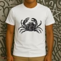 Crab Distressed Print Vintage Crab T-Shirt thumb 3