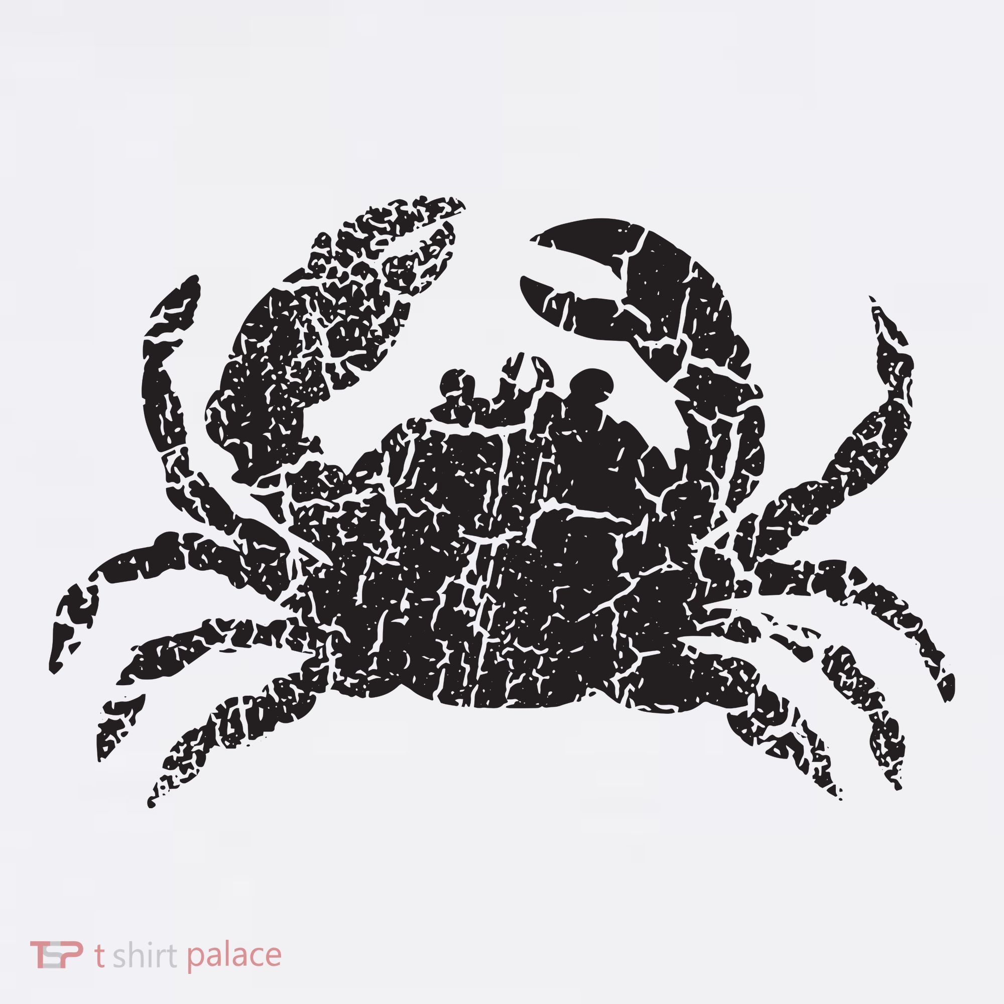 Crab Distressed Print Vintage Crab T-Shirt