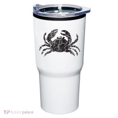 Crab Distressed Print Vintage Crab Tumbler