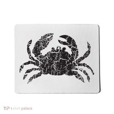 Crab Distressed Print Vintage Crab Mousepad