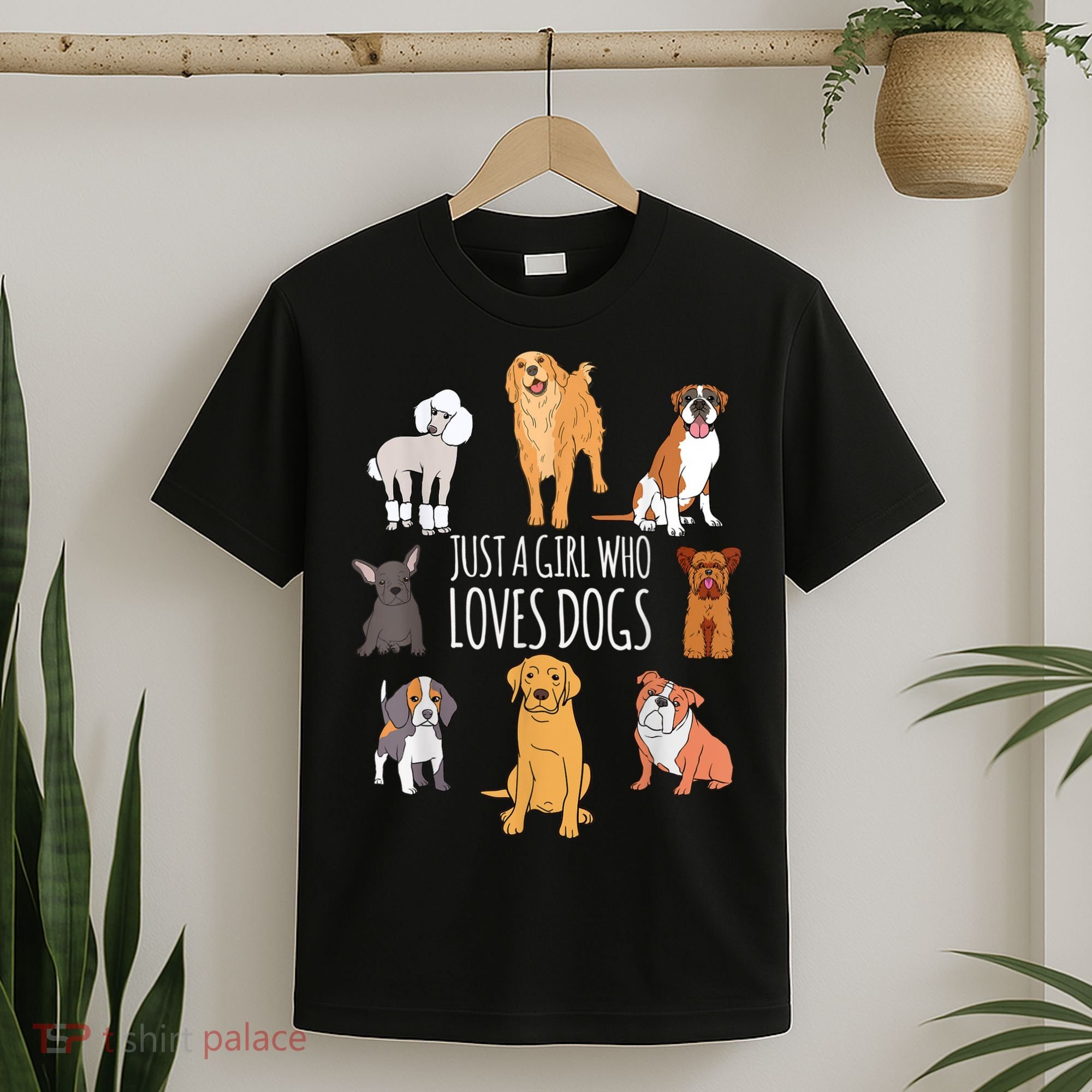 Cute Dog & Puppy Lover Gift | Fun Just A Girl Who Loves Dogs T-Shirt
