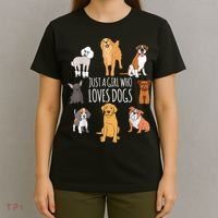 Cute Dog & Puppy Lover Gift | Fun Just A Girl Who Loves Dogs T-Shirt thumb 4