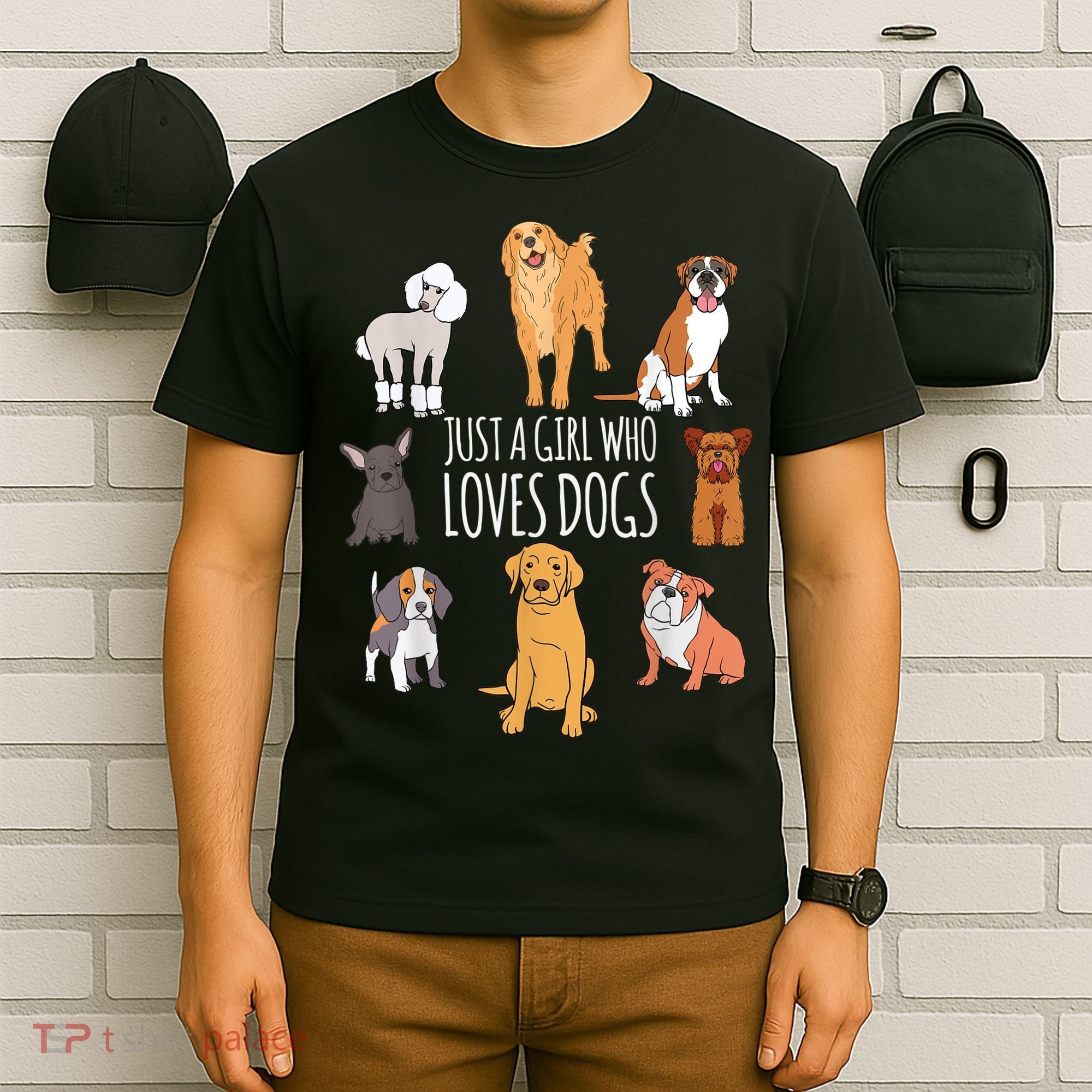 Cute Dog & Puppy Lover Gift | Fun Just A Girl Who Loves Dogs T-Shirt