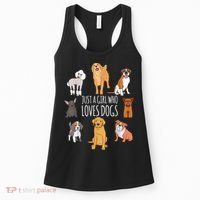 Cute Dog & Puppy Lover Gift | Fun Just A Girl Who Loves Dogs Women's Tank Top thumb 0