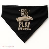 Cool Dads Play Harmonica Harmonica Gift Musician Blues Gift USA-Made Doggie Bandana thumb 0