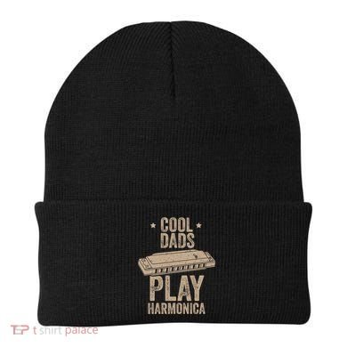 Cool Dads Play Harmonica Harmonica Gift Musician Blues Gift Beanie