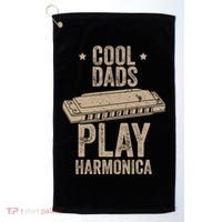 Cool Dads Play Harmonica Harmonica Gift Musician Blues Gift Golf Towel thumb 0