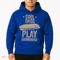 Cool Dads Play Harmonica Harmonica Gift Musician Blues Gift Hoodie thumb 2