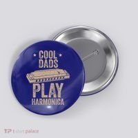 Cool Dads Play Harmonica Harmonica Gift Musician Blues Gift Button thumb 0