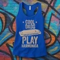 Cool Dads Play Harmonica Harmonica Gift Musician Blues Gift Women's Tank Top thumb 3
