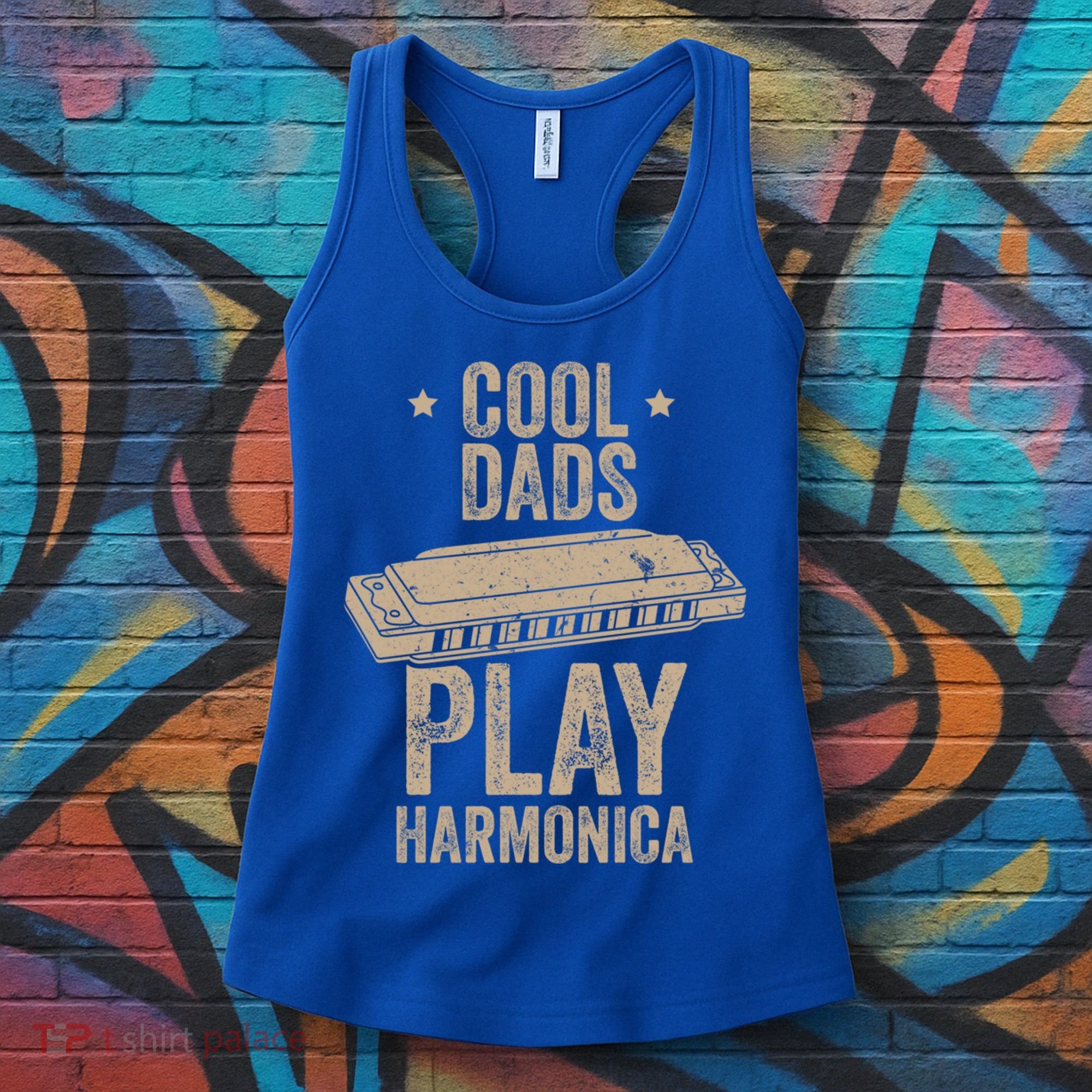 Cool Dads Play Harmonica Harmonica Gift Musician Blues Gift Women's Tank Top