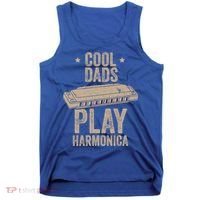 Cool Dads Play Harmonica Harmonica Gift Musician Blues Gift Tank Top thumb 0