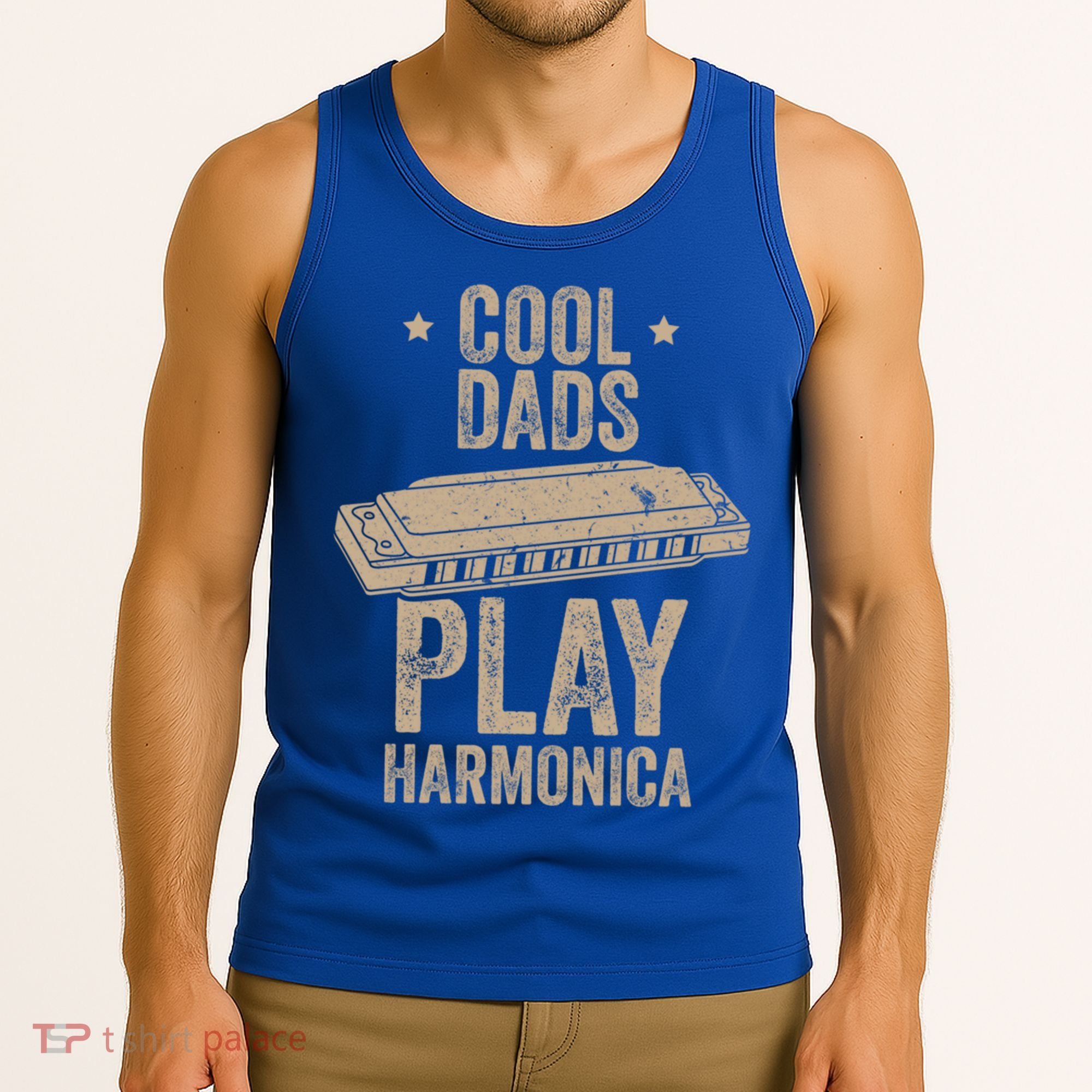 Cool Dads Play Harmonica Harmonica Gift Musician Blues Gift Tank Top