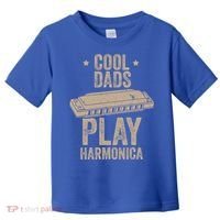 Cool Dads Play Harmonica Harmonica Gift Musician Blues Gift Toddler T-Shirt thumb 0