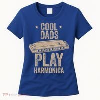 Cool Dads Play Harmonica Harmonica Gift Musician Blues Gift Women's T-Shirt thumb 0