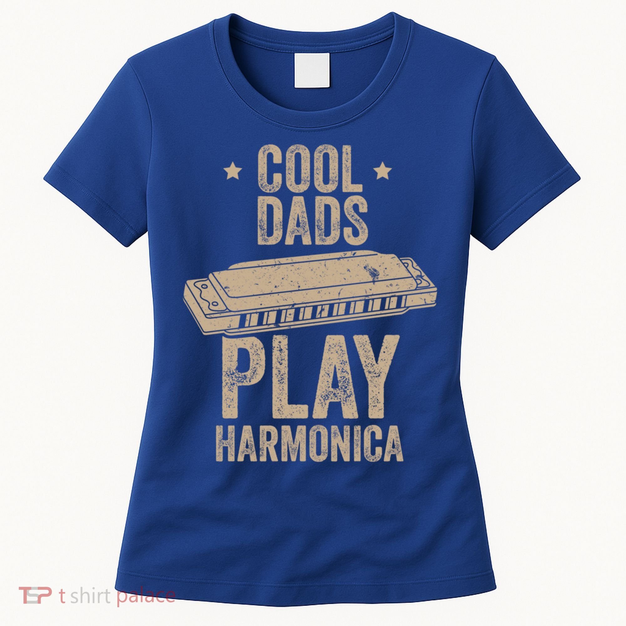 Cool Dads Play Harmonica Harmonica Gift Musician Blues Gift Women's T-Shirt