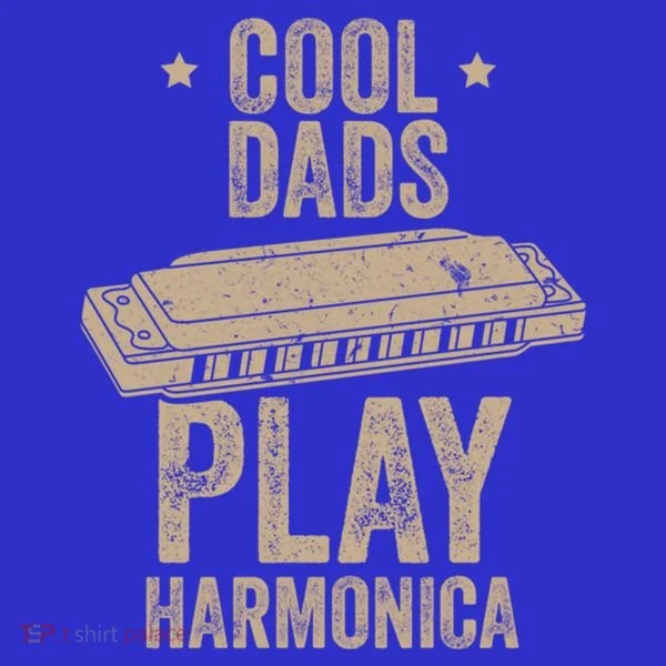 Cool Dads Play Harmonica Harmonica Gift Musician Blues Gift Women's T-Shirt