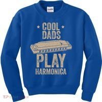 Cool Dads Play Harmonica Harmonica Gift Musician Blues Gift Kids Sweatshirt thumb 0