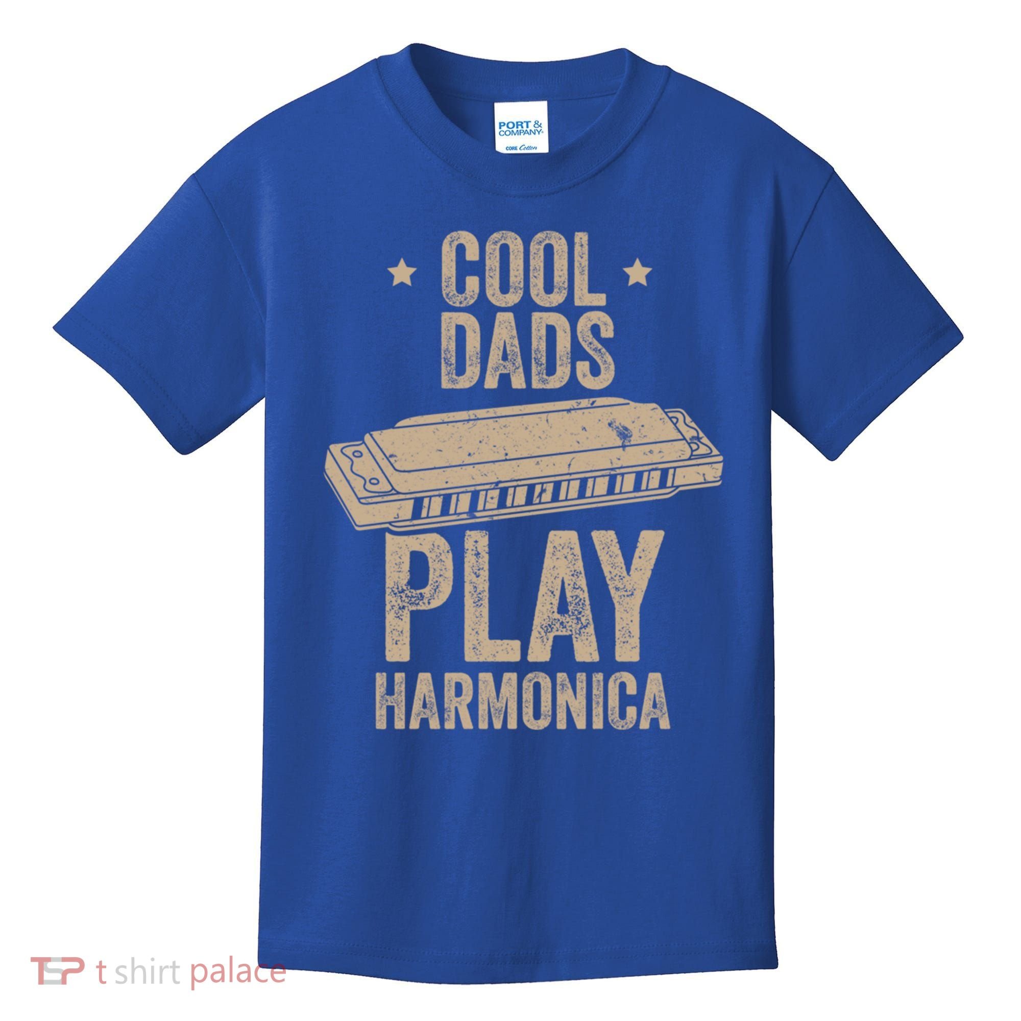 Cool Dads Play Harmonica Harmonica Gift Musician Blues Gift Kids T-Shirt