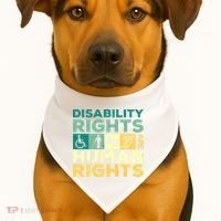 Cool Disability Rights Are Human Rights Support Caregivers USA-Made Doggie Bandana thumb 1