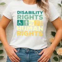 Cool Disability Rights Are Human Rights Support Caregivers Women's T-Shirt thumb 2