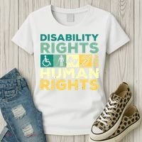 Cool Disability Rights Are Human Rights Support Caregivers Women's T-Shirt thumb 3