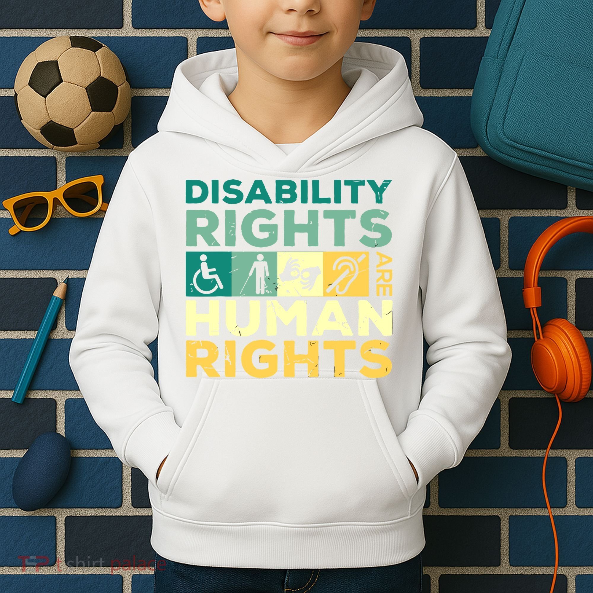 Cool Disability Rights Are Human Rights Support Caregivers Kids Hoodie