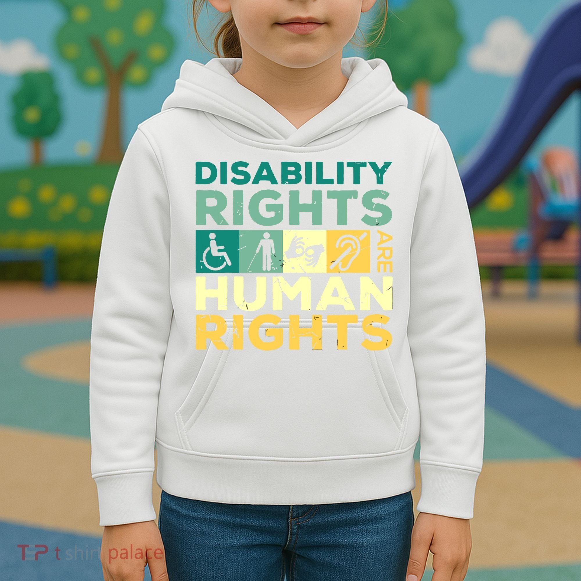 Cool Disability Rights Are Human Rights Support Caregivers Kids Hoodie