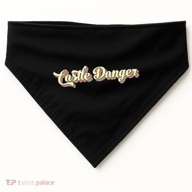 Castle Danger Retro Art Baseball USA-Made Doggie Bandana