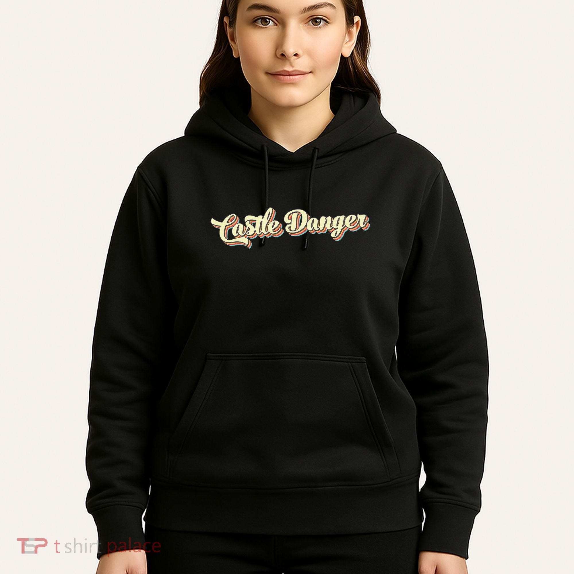 Castle Danger Retro Art Baseball Hoodie