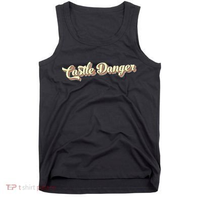 Castle Danger Retro Art Baseball Tank Top