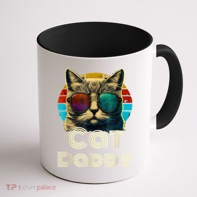 Cat Daddy, Retro Cat Dad, 80s, 90s, Vintage Coffee Mug back