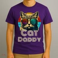 Cat Daddy, Retro Cat Dad, 80s, 90s, Vintage T-Shirt thumb 3