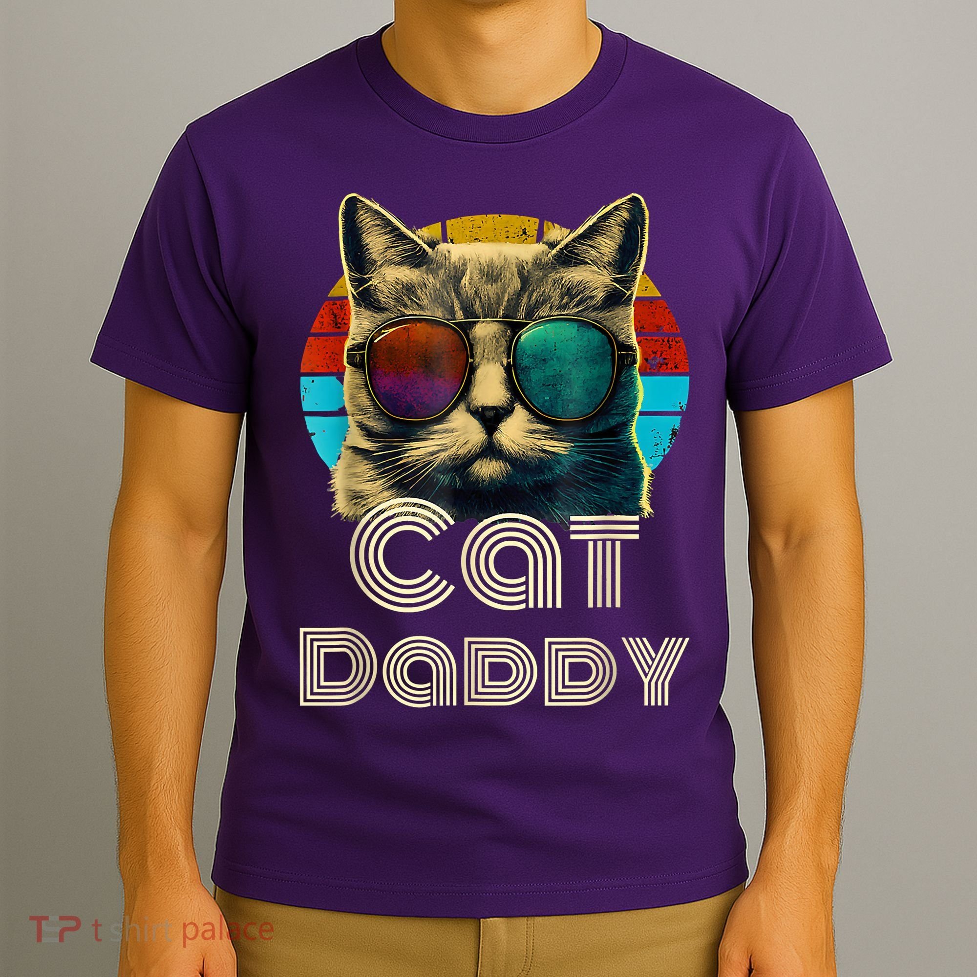 Cat Daddy, Retro Cat Dad, 80s, 90s, Vintage T-Shirt