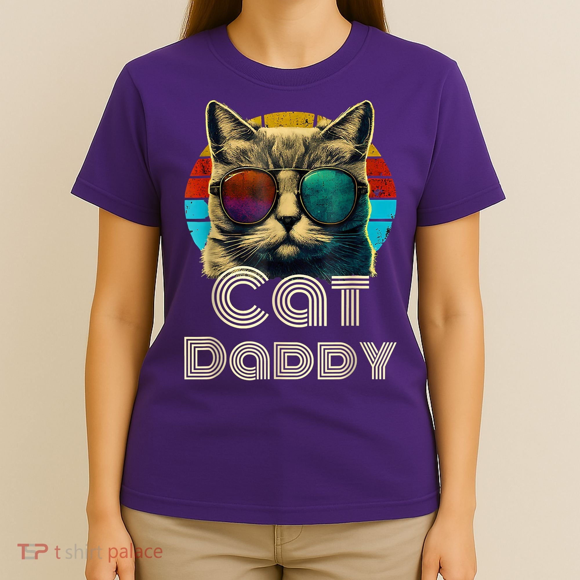 Cat Daddy, Retro Cat Dad, 80s, 90s, Vintage T-Shirt