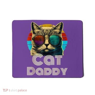 Cat Daddy, Retro Cat Dad, 80s, 90s, Vintage Mousepad