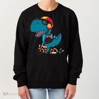 Cool Dinosaur Riding A Motorcycle Women's Sweatshirt thumb 0