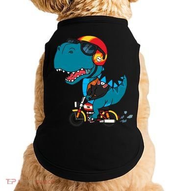 Cool Dinosaur Riding A Motorcycle Doggie Tank