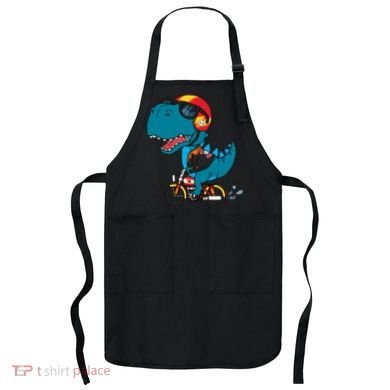 Cool Dinosaur Riding A Motorcycle Apron