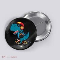 Cool Dinosaur Riding A Motorcycle Button thumb 0