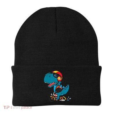 Cool Dinosaur Riding A Motorcycle Beanie