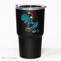 Cool Dinosaur Riding A Motorcycle Tumbler thumb 0
