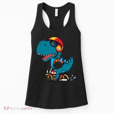 Cool Dinosaur Riding A Motorcycle Women's Tank Top